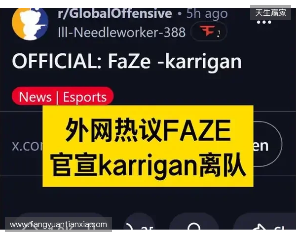 官宣：FaZe确认karrigan离队